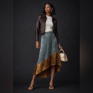 Anthropologie ‘Porridge’ Two-tone Shimmery Asymmetrical Skirt, Size Small